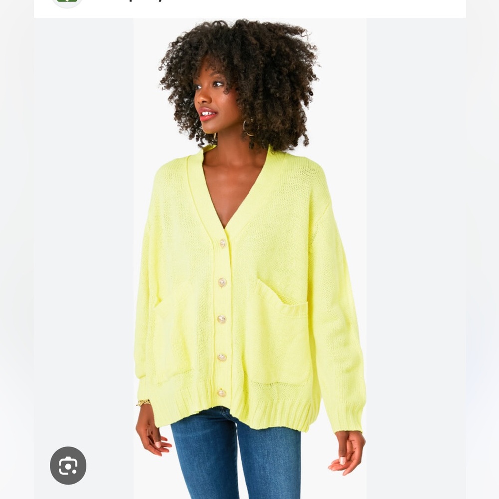 Pomander Place Lemon Yellow V-Neck Button Cardigan